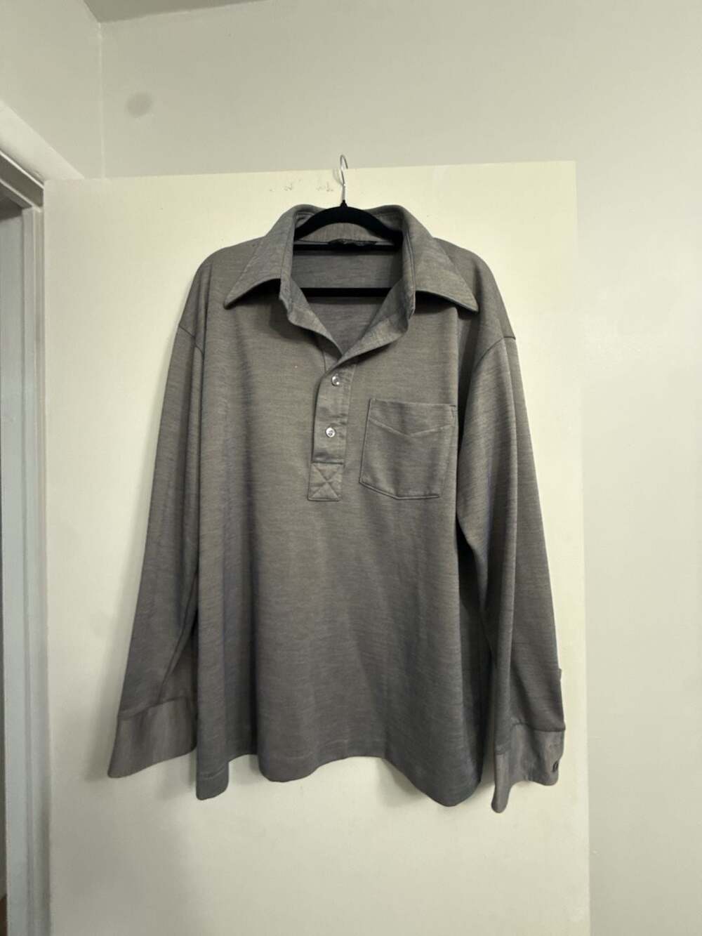 The Essley Knits Vintage 1970s Long Sleeve Polo Shirt